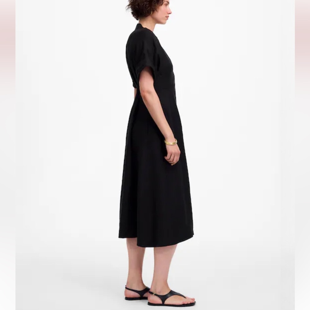 Madewell Pleated Midi Shirtdress in 100% Linen - Picture 2 of 7
